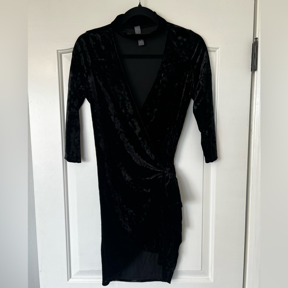 Velvet wrap dress